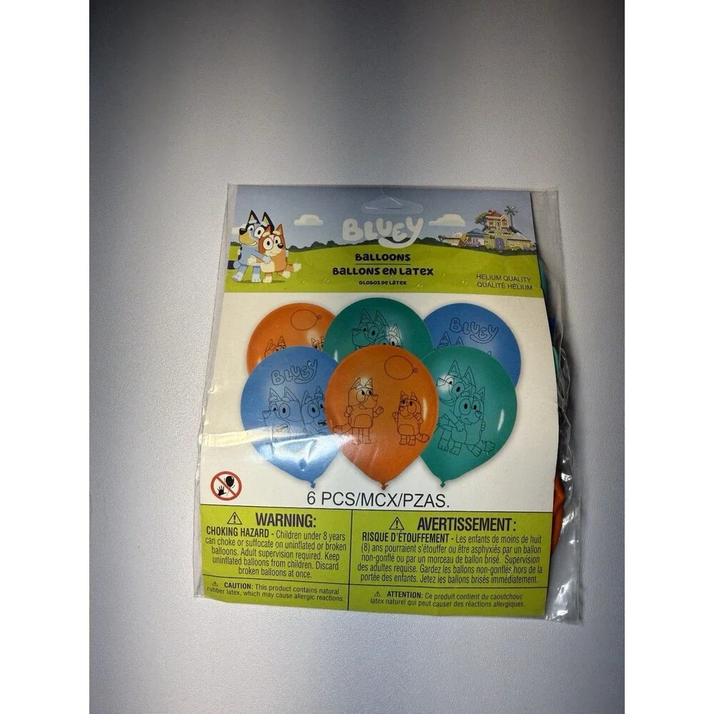 Bluey Bingo Latex Balloons 6 Count Helium Quality Party Birthday Decor